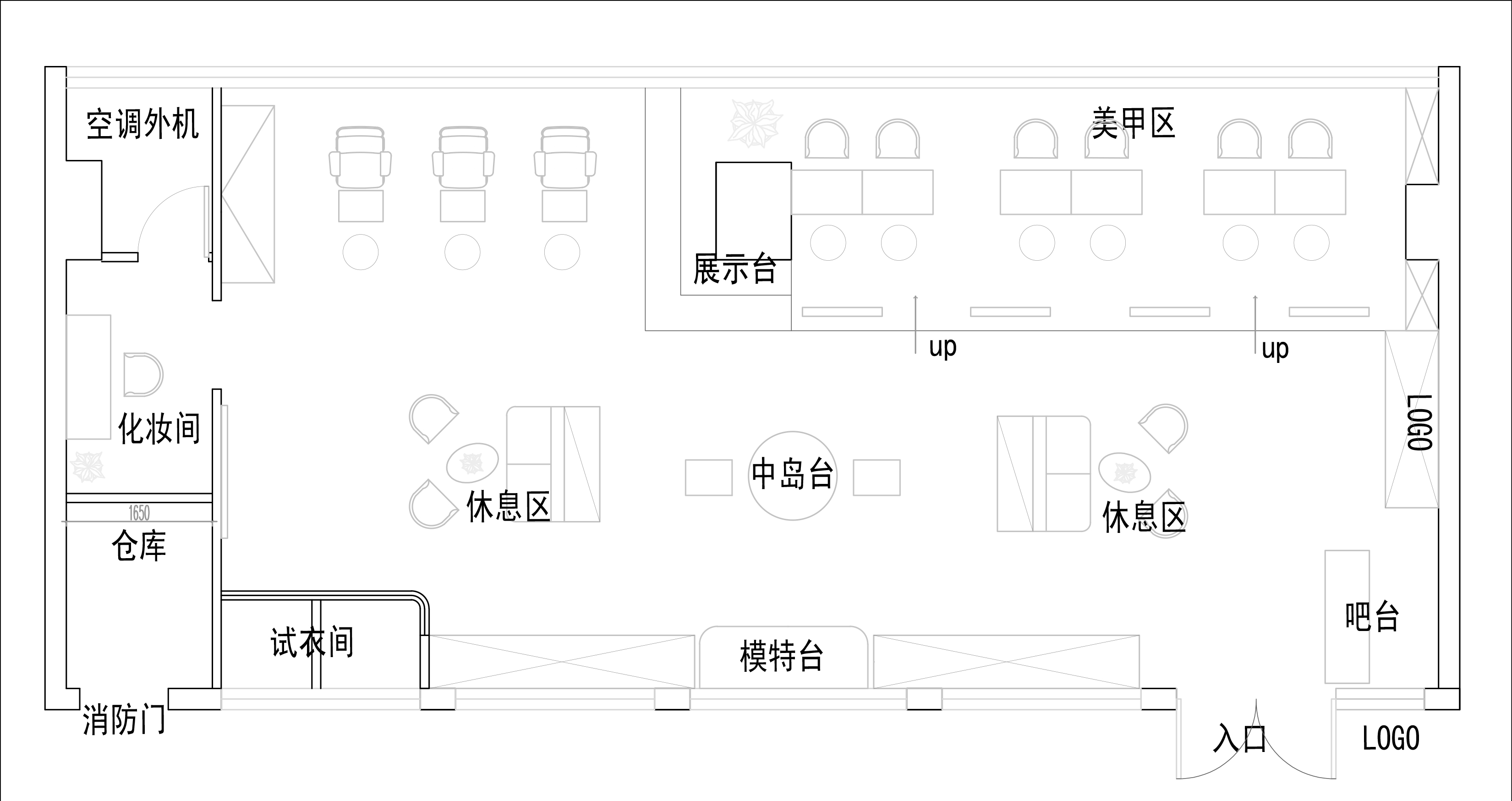 美甲店裝修平面設(shè)計(jì)圖